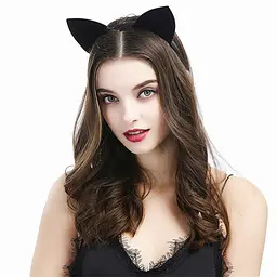 Обруч з котячими вушками Babydoll Універсальний.. Чорний 4501 - мініатюра 3