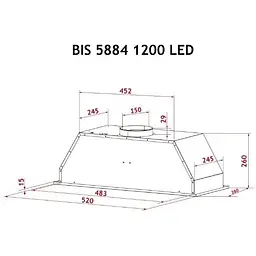 Витяжка Perfelli BIS 5884 WH 1200 LED - мініатюра 9