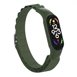 Ремінець для Xiaomi Mi Band 7/6/5/4, зелений, AlpinaStyle Band, тканинний поліестеровий ремінець для фітнес браслета, дихаючий, для активного відпочинку та спорту, ArmorStandart (ARM64988) - мініатюра 2