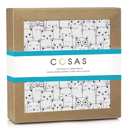 Пелюшка багаторазова Cosas непромокаюча Cats White 100x120 см, біла