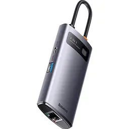 USB-хаб Baseus Metal Gleam Series 4-in-1 Gray (WKWG070113) [110336] - мініатюра 2