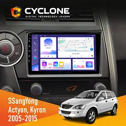Штатна магнітола SsangYong Kyron 2005-2015 Cyclone C9-011 4x64, DSP Cyclone (НФ-00007126)