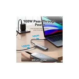 Концентратор VENTION USB-C 6-in-1 HDMI + 2xUSB 3.0 + RJ45 + PD 100W (TGNHB) - мініатюра 8