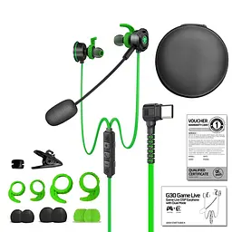 Дротові ігрові навушники для телефону Plextone M762 G30 з мікрофоном (Зелений) - мініатюра 2