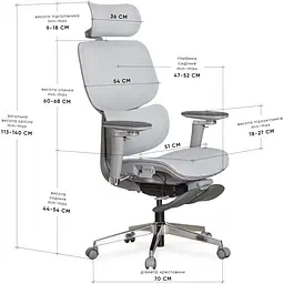 Крісло Mealux D2 Air Plus Grey ( HF-D2 Plus M/G) - мініатюра 3