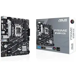 Материнська плата Asus Prime LGA1700, B760M-K D4, B760, 2xDDR4, Int.Video(CPU), 4xSATA3, 2xM.2, 1xPCI-E 16x 4.0, 2xPCI-E 1x 4.0, Realtek 7.1, Realtek 2.5Gb, 5xUSB3.2/4xUSB2.0, VGA/HDMI, MicroATX - мініатюра 2