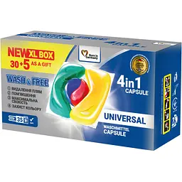 Капсули для прання Wash&Free Universal 35 шт. (4260637721945)
