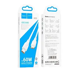 Кабель Hoco X93 Force 60W charging data cable Type-C to Type-C ( L-2M ) White - мініатюра 2