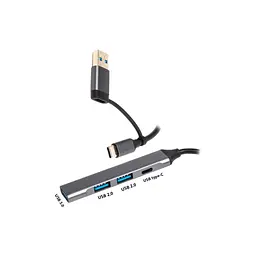 Концентратор Dynamode USB Type-C + USB-A to 1хUSB-C 3.0 1хUSB-A 3.0 2xUSB-A 2.0 dark grey (DM-UH-314AC) - мініатюра 5