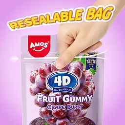 Желейні цукерки Amos 4D Gummy Candy Grape Burst 65г - мініатюра 4