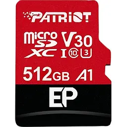Карта пам'яті Patriot LX microSDXC 512GB UHS-I U3 V30 A1 EP + SD adapter (PEF512GEP31MCX) [113853] - мініатюра 2
