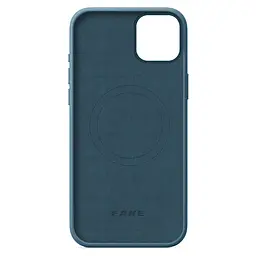Кожаный чехол-панель для Apple iPhone 15 Plus, FAKE Leather Case, голубой, искусственная кожа, премиум, противоударный, защита всего корпуса, с мягкой подкладкой, поддержка MagSafe и беспроводной зарядки, ArmorStandart (ARM76298) - мініатюра 2