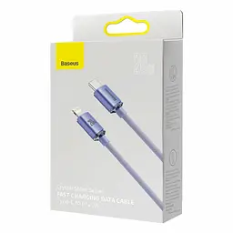 Кабель для зарядки айфону Baseus Crystal Shine Type-C Lightning 20W 1.2м плетений фіолетовий - мініатюра 5