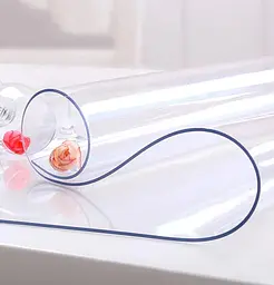 М'яке скло Прозора силіконова скатертина на стіл Soft Glass Захист для меблів 2.4х1.5 м (товщина 0.5 мм) - мініатюра 2
