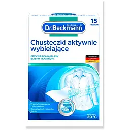 Серветки 2в1 Dr. BECKMANN для відновлення білого кольору і тканини 15шт