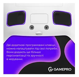 Геймпад Bluetooth джойстик GamePro GPS-13W Bluetooth 5.3/USB (PC/iOS/Android/PS3/PS4) DualShock RGB White - мініатюра 7