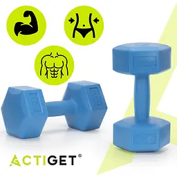 Гантелі Actiget Hex 2 x 2.5 кг ACT0160 Blue - мініатюра 7