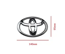 Емблема решітки задня для Toyota Хром 140х95 мм Пластик на скотчі (Завод) - мініатюра 2