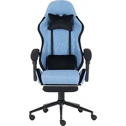 Геймерське крісло GT Racer чорне зі світло-синім (X-2324 Fabric Light Blue/Black Suede)