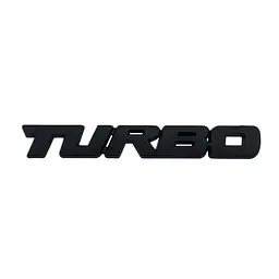 Емблема напис TURBO чорна 129х18мм метал (на скотчі)