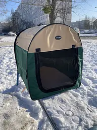 М'яка клітка-переноска для собак SenFul Pet Soft Crate SDT3008 Green з флісовим килимком та чохлом - мініатюра 3