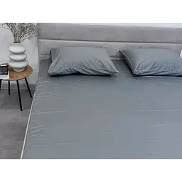 Простирадло Ecotton Natural Grey на резинці сатин 180х200 см сіре (24858) - мініатюра 3