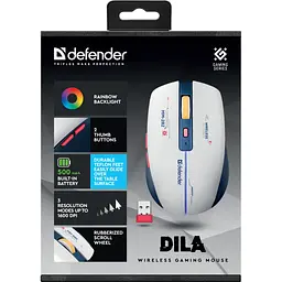 Мишка Defender Dila MM-282 Wireless White/Blue (52282) - мініатюра 8