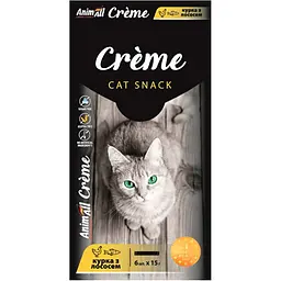 Ласощі для котів AnimAll Creme зі смаком курки з лососем 6 шт. х 15 г