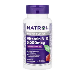 Витамин B12 5000 мкг Natrol (Vitamin B-12) – 100 таблеток