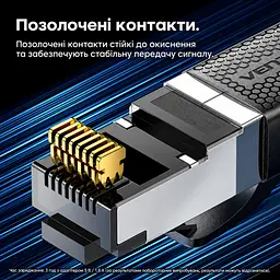 Мережевий кабель Ethernet Vention 3 м патч-корд RJ45 8P8C Cat7 до 10 Гбіт/с з подвійним екрануванням з гнучкою оболонкою 600 МГц чорний (ICHBI) - мініатюра 11