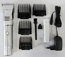 Професійна акумуляторна машинка для стрижки волосся Promotec PM 358 Срібло - мініатюра 3