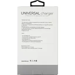 Зарядний пристрій TOTO TZV-44 Travel charger 1USB 1A White - мініатюра 4