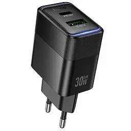 Мережевний зарядний пристрій Hoco CS112A Lounge PD30W+QC3.0 1USB-A/1C Black