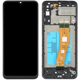 Дисплей Samsung A042 Galaxy A04e чорний, оригінал PRC, з рамкою