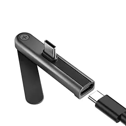Переходник USB Type-C на Type-C со складывающейся подставкой black - миниатюра 6