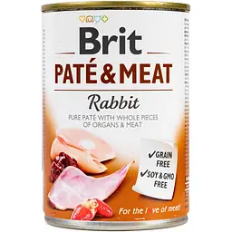 Вологий корм Brit Care Pate&Meat для собак з кроликом 400 г