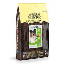 Сухий корм Home Food для дорослих собак Ягня з рисом DOG ADULT MEDIUM/MAXI Для активних та юніорів 3 кг
