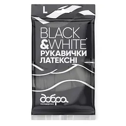 Рукавички господарські Добра Господарочка Black&White Латексні Розмір М (4820086523806)