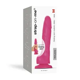 Реалістичний фалоімітатор Strap-On-Me Sliding Skin Realistic Dildo Fuchsia - Size М Strap-on-me SO6255 92868 - мініатюра 7
