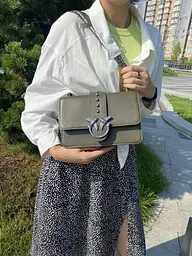 Сумка жіноча маленька через плече крос-боді стильна на ланцюжку Зелена (771) - мініатюра 7