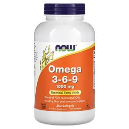 NOW Омега 3-6-9 з Комплексом П'яти Олій 1000 мг - 250 софтгель Now Foods