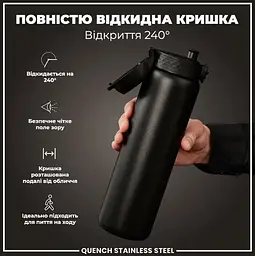 Пляшка для води металева ION8 1200 мл Stainless Steel Black (I8SS1000BLK) - мініатюра 4