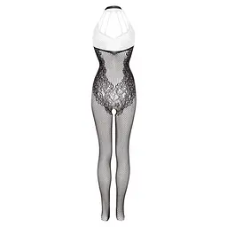 Бодістокінг Christine Crotchless Bodystocking With Flowerlace Amara Black - мініатюра 7