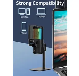 Професійний студійний конденсаторний мікрофон Jmary MCPW13 USB RGB Black - мініатюра 8
