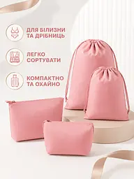 Набір дорожніх органайзерів для валізи 11 в 1 для одягу, взуття та косметики рожевий (49676172) - мініатюра 6