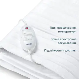 Beurer Електропростирадло Beurer 150х80 см 60 Вт, 3 режими фліс білий - мініатюра 5