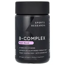 Комплекс витаминов группы В B-Complex Plant-Based 60 жидких капсул Sports Research vit0005648