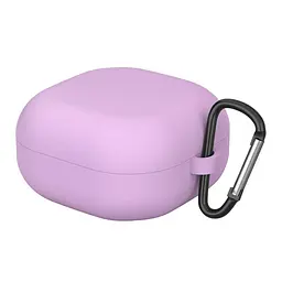 Силіконовий чохол для навушників Samsung Galaxy Buds Live/Buds 2/Buds 2 Pro/Buds Pro/Buds FE SM-R400, Hang Case, фіолетовий, ультратонкий захисний кейс товщиною 2 мм, захист від подряпин, пилу та ударів, компактний, з карабіном для кріплення
