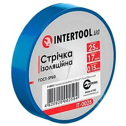 Стрічка електроізоляційна Intertool ізолента 25 м синя в упаковці 10 шт.