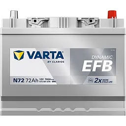 Акумулятор Varta Dynamic EFB 12В 72Аг 760А (EN) R+ (572501076) - мініатюра 3